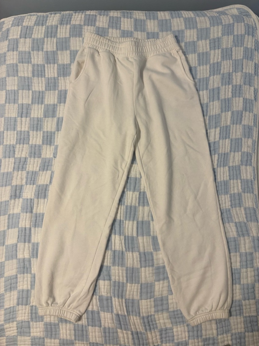 American Eagle Outfitters Kids White Elastic-Waist Jogger Sweatpants